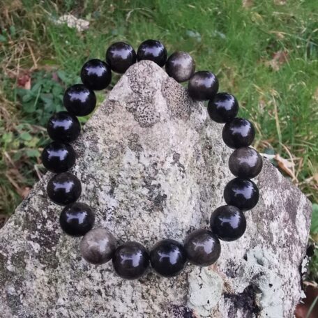 Bracelet Obsidienne dorée diamètre 10 mm