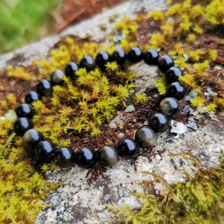 Bracelet Obsidienne dorée diamètre 8 mm