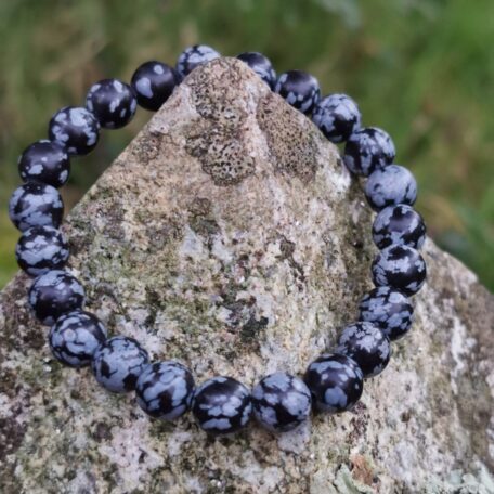 Bracelet Obsidienne neige diamètre 8 mm