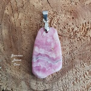 Pendentif rhodochrosite forme libre mat