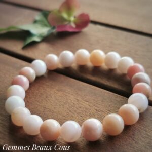 Bracelet Opale rose diam 8 mm