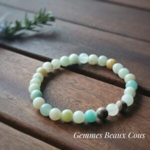 Bracelet Amazonite mix couleur diam 6 mm