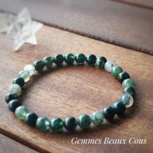 Bracelet Agate mousse diam 6 mm